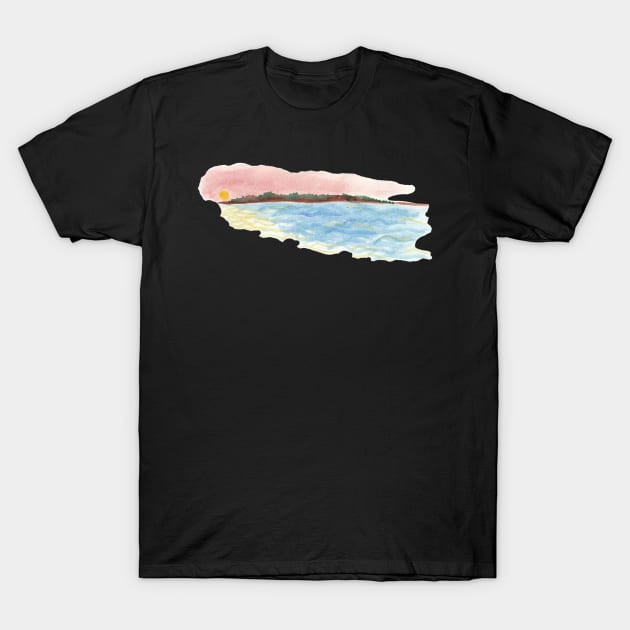 Miniature Hazy Island Sunset T-Shirt by quirkyandkind